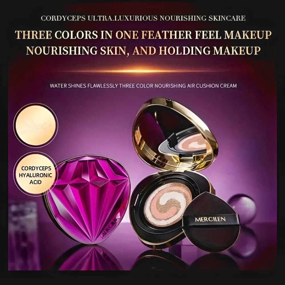🆕FLAWLESS BB CREAM TRI~COLOR AIR CUSHION FOUNDATION BOXED GIFT SET(2 BB CREAMS)